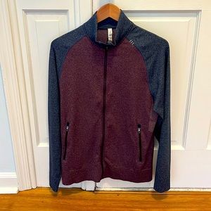 LuluLemon Mens Medium Full Zipper Light Jacket Maroon/Gray